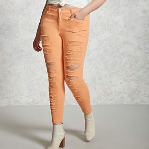 Forever 21 Women's Torn Stretch Jeans